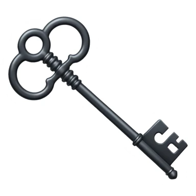 iOS emoji, minimal dark key, flat, fantasy item sticker