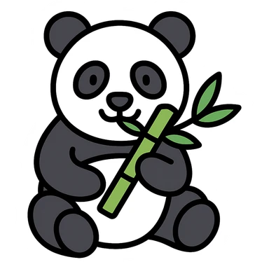 panda eating bamboo sticker