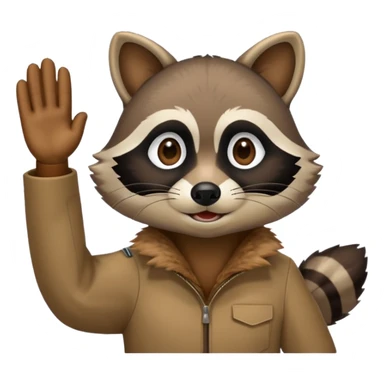 Military salute raccoon sticker