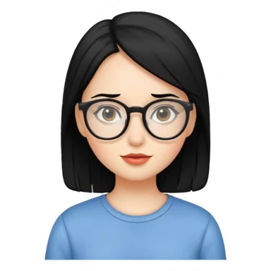 gozluklu siyah sacli kiz sticker