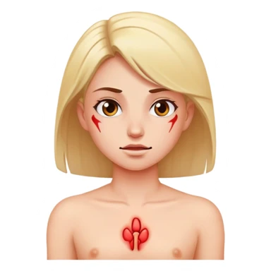 Girl with pain in abs sticker