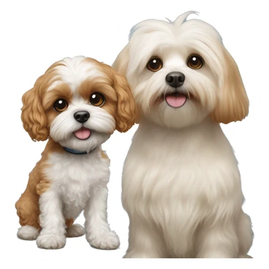 Cavapoo next to a shitzu  sticker