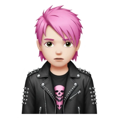 pink haired metalhead boy sticker