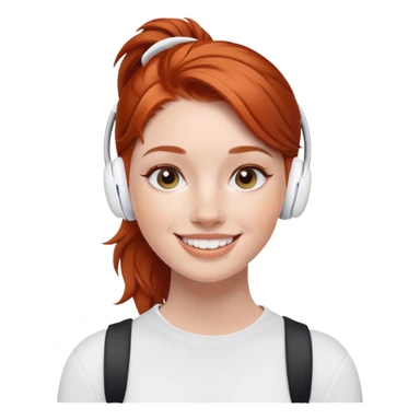 Sport redhead girl wearing airpods pro sticker