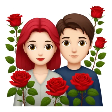 Kai and Gerda by the rose bush sticker