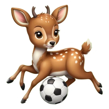 Baby deer playing soccer sticker