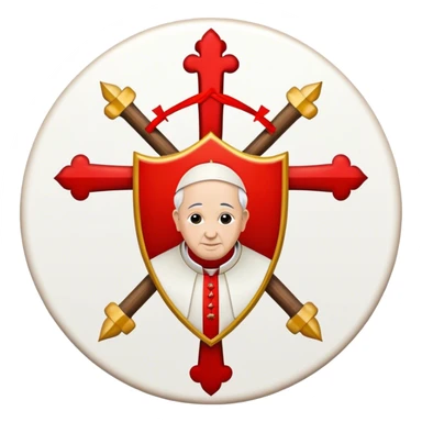 Pope's emblem with a touch of red sticker