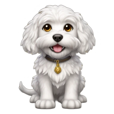 White cavapoo as dragon from World of Warcraft  sticker