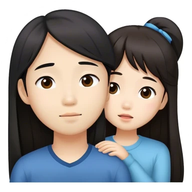 Long hair asian girl telling boyfriend I miss you  sticker