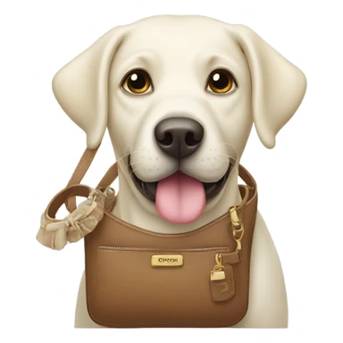 White Labrador holding a purse in her mouth  sticker