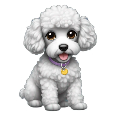 Perro poodle negro hembra sticker