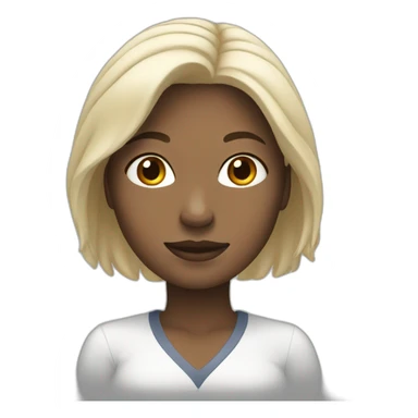 white woman with white hear leaning on her left knee  sticker