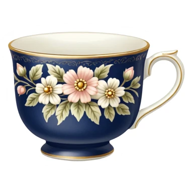 antique floral teacup sticker