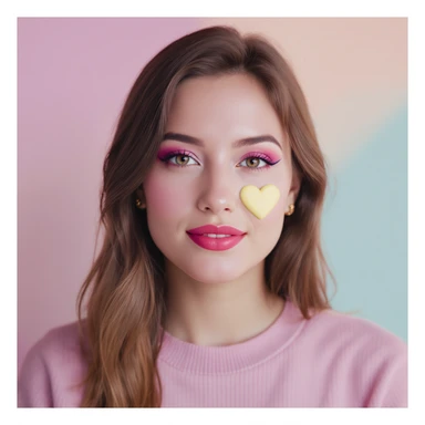 food heart emoji, pastel colors, with a gradient effect, professional photography style sticker