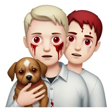 Horrible guy carrying dog bleeding in half sticker