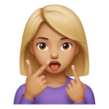 Chica mordiendose el dedo índice doblado pero sin sacar la lengua sticker