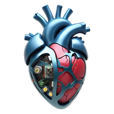 Cyborg anatomical heart with circuits sticker