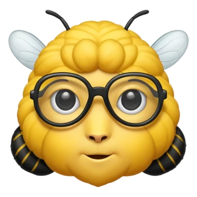 bee with glasses sticker