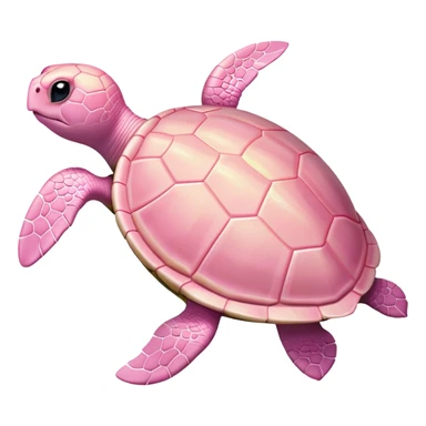 light pink turtle swimming sticker