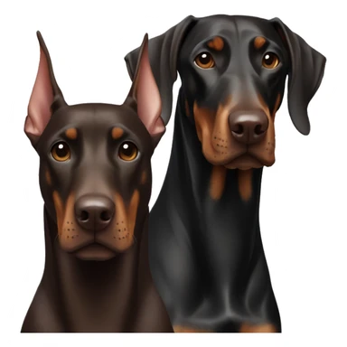 Doberman choco and Doberman black together sticker