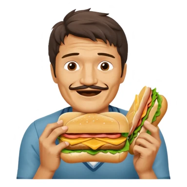Pedro Pascal eating a sandwich meme emoji sticker