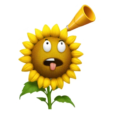 sunflower blowing a whistle sticker