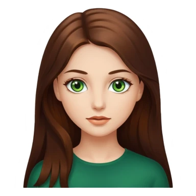 noia molt bonica amb caobells llargs i marrons brillanta i ulls verds sticker