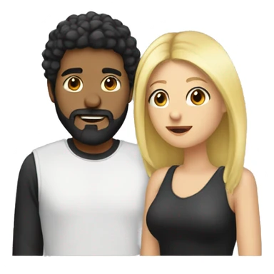 Lovers in a Huge connection moment.  she is blonde and he has black hair and threeday beard  sticker