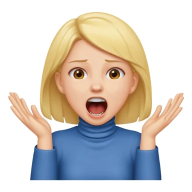 girl grabbing neck with hands and screaming sticker