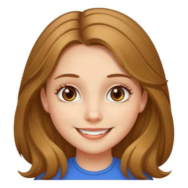 create a girl with hazel long hair, hazel eyes and beautiful smile sticker