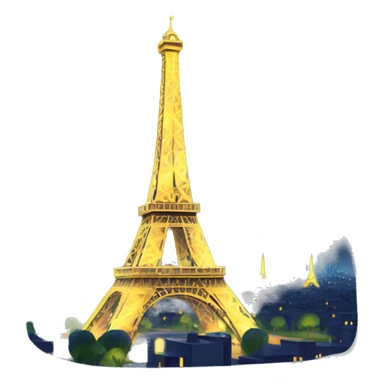 tour eiffel  with lights with city lights  sticker