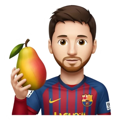 Lionel messi holding a mango sticker