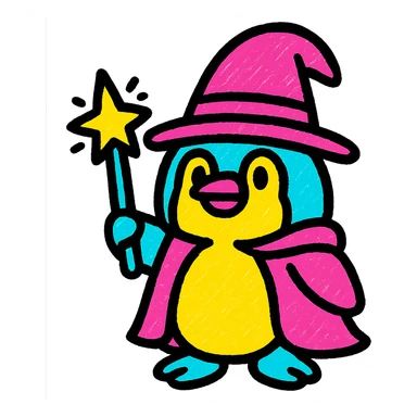 Penguin Wizard sticker
