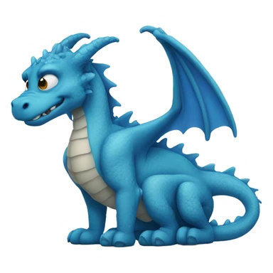 sad blue dragon sticker