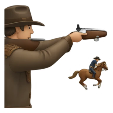 Guy shooting a horse sticker