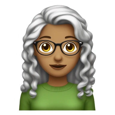 hola quiero una chica de pelo castaño ,ondulado y largo ,que tenga lentes ojos verdes y en su mano un mate sticker