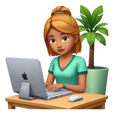 Girl playing sims 4 on PC sticker