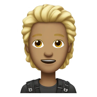 rock with blonde hair sticker