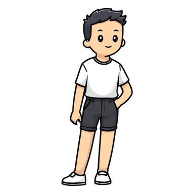 person wearing short black pants sticker
