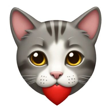 A cat with a heart sticker