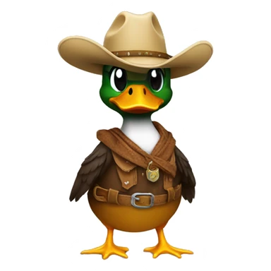 duck wearing a cowboy hate sticker