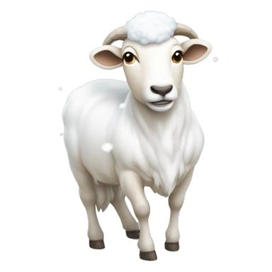 Une chèvre entrain de faire du snow  sticker