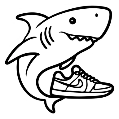 shark wearing Nike shoes sticker