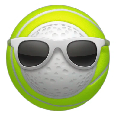 tennis ball in sunglasses sticker