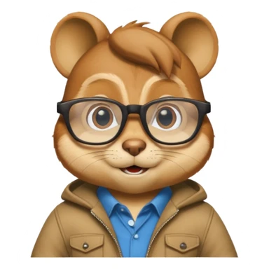 Chipmunk Simon from alvin and the chimpmunks wwith glasses sticker