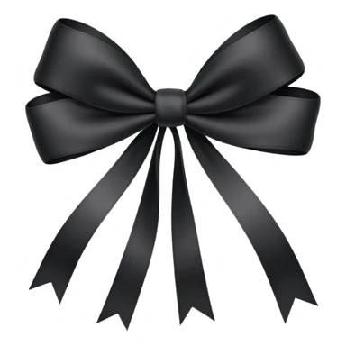 black THIN ribbon bow sticker