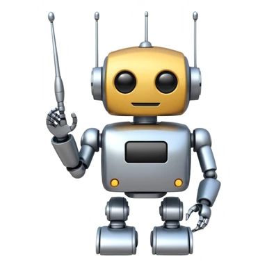 Robot with antana sticker