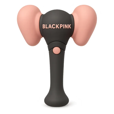 BLACKPINK-inspired gothic lightstick, no hearts, soft and round, black and pink colors sticker