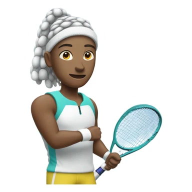 Tennis player in snow sticker