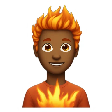 fire-head boy sticker